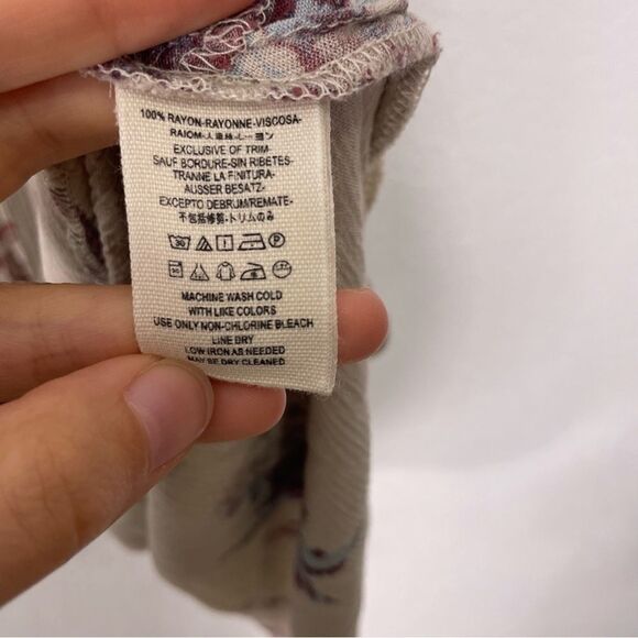 Free People Grey with Purple and Blue Floral Swing Tunic/Mini Dress - Picture 6 of 6